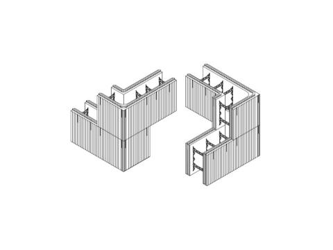ICF stacked 90 degree corners