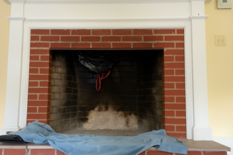 Verify that the chimney pillow is friction fit and will stay in place on its own to stop drafts in the chimney; let bag straps hang down for easy removal of the bag when you want to light a fire.