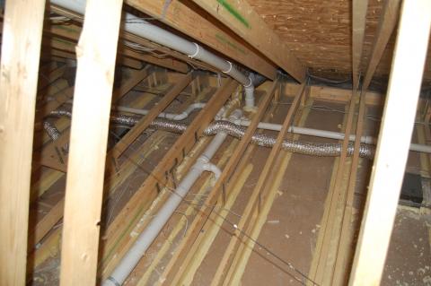 Ceiling gypsum board has been installed