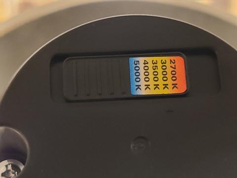 Many LED light fixtures come with a color temperature setting allowing you to set how warm or cool looking you want the light to be 