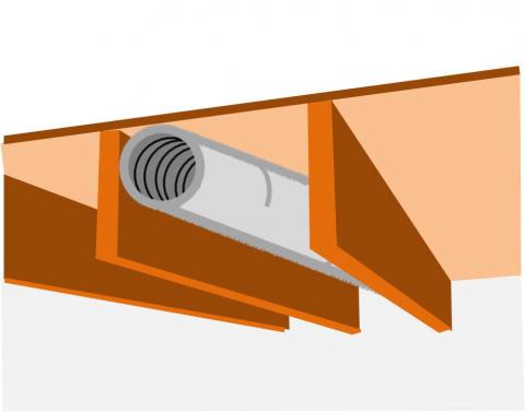 Floor joist cavities can make acceptable duct chases