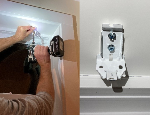 Install mounting brackets for blinds using a screwdriver, socket wrench, or impact driver as needed for the type and size of screws installed.