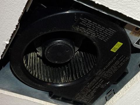 After its thorough cleaning, this exhaust fan should operate much more efficiently and quietly