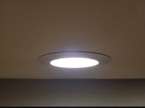 This new LED retrofit ceiling light kit looks very similar to the old recessed can light fixture but is much more air tight and energy efficient.