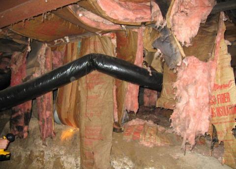 Wrong – A clothes dryer that vents to the crawlspace can contribute moisture to the crawlspace; this can result in damp, molding, and rotting insulation