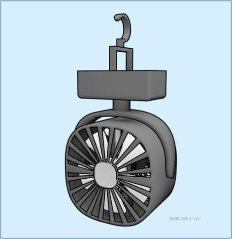 A variety of battery-powered fans can be used for a cool room without electric power; most charge off a USB charger so they can be solar charged