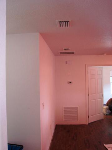 Raised ceiling duct chase is not visible as finished product