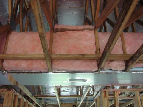 Finished raised ceiling duct chase