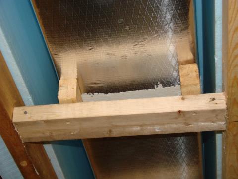 Install duct supports in line with ceiling trusses