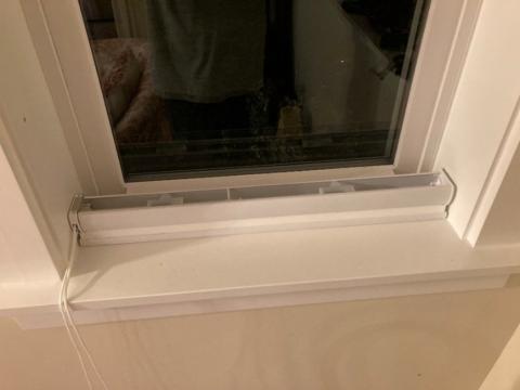 Before installing blinds, place them on the sill where you would like the bottom of the blinds to land when lowered, ensuring the blinds are parallel with the outside of the sill