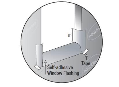 Install self-adhesive sill flashing.