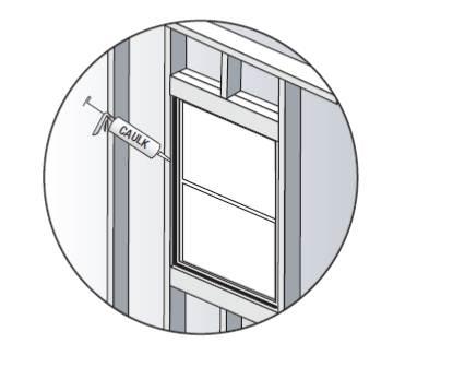 Air seal rough opening from inside.