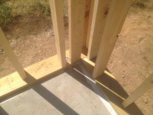 Corner framing is placed to allow room in the corners for wall insulation.