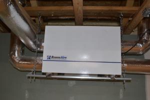 An ERV provides fresh air to the home while removing stale air and recovering heat.