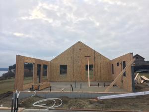 Structural insulated panels offer a continuous layer of thermal protection and draft resistance around the home and come from the factory precut for fast assembly.