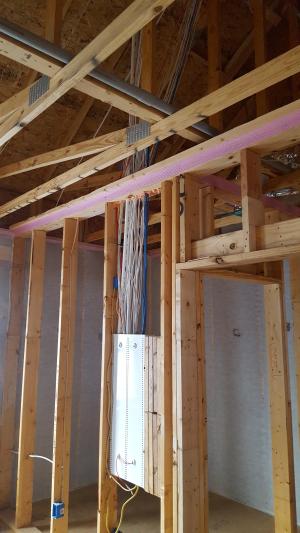 A foam gasket is installed along the top plates before installing drywall as an air-sealing step to help achieve a quieter, draft-free home.