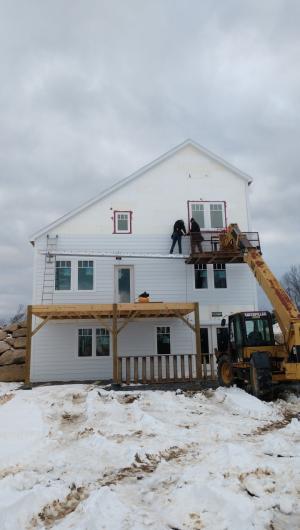 Right – This home was constructed with ICF blocks that extend from the footer to the roof line, providing consistent thermal resistance for the entire walls of the home 