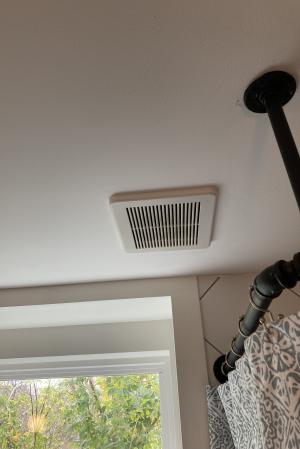 This is the ceiling vent for a basic bathroom exhaust fan