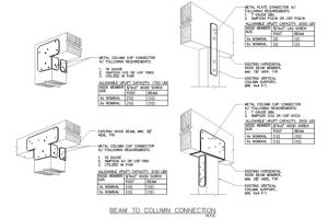 Details for fortifying beam to column connections.