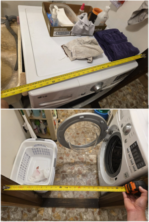 When installing a new clothes washer measure the space where it will be installed and any doorways it will have to go through to ensure it will fit.