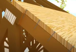 Correct roof sheathing to framing connection technique; nails into framing.