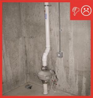 Wrong - Radon fan installed in the basement