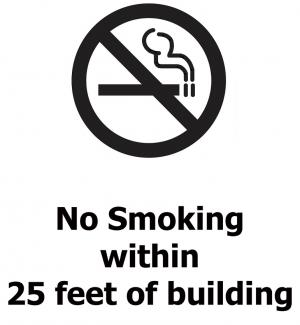 No smoking within 25 feet of building