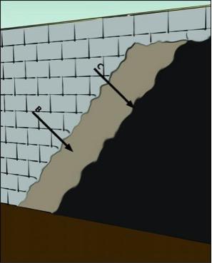 Damp-proof below-grade concrete block walls by coating the exterior surface with parging and an asphalt emulsion or similar product.