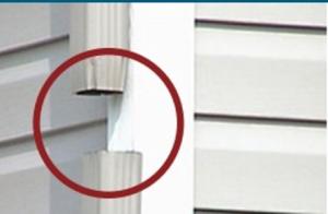 Wrong - this gutter downspout is not connected. 