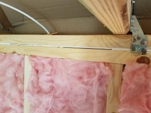 Wrong - Double top plate seam is poorly caulked.