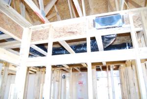These ducts were installed within the home's conditioned space in a central chaise down the main hallway.