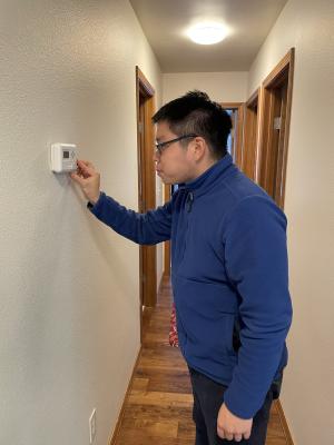 A rater will turn off the HVAC fan before starting the duct leakage or blower door test.