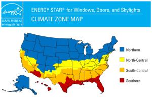 The Climate Zone Map for the ENERGY STAR Window, Door, and Skylight Specification