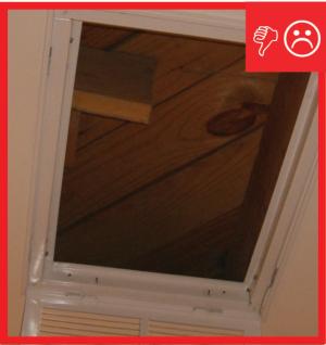 Cavity used for return is not insulated and is not air sealed, which will pull in air from outside