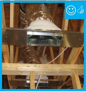 Duct to boot connection of jump duct is properly sealed with mastic