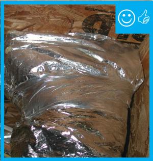 Duct insulation is installed over boot