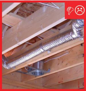 Duct is located in unconditioned space and is not insulated