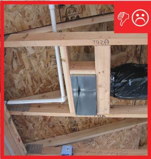Insulation does not cover boot and is not sealed