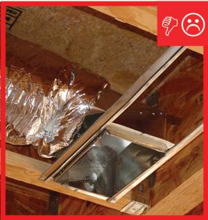Insulation does not cover boot and is not sealed