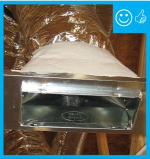 Boot has been covered with insulation and sealed with mastic