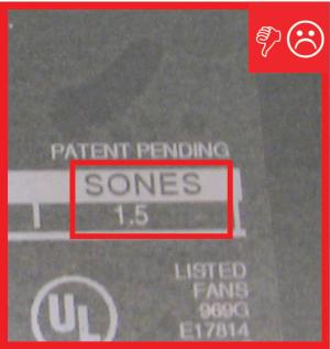 Sone rating is greater than 1 on a continuous exhaust fan