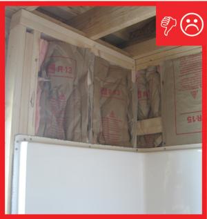 Wrong – Insulation has compression and misalignment