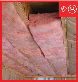 Wrong – Insulation is misaligned with floor above