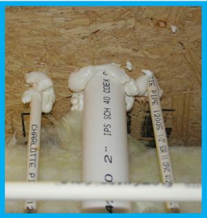 Right – Penetrations through the floor are air sealed