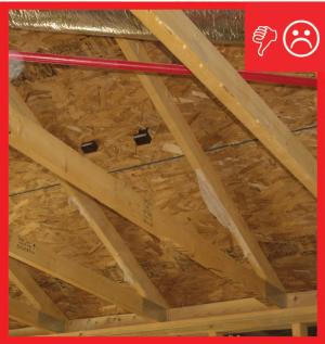 Wrong – The framing will not allow for required insulation depth.