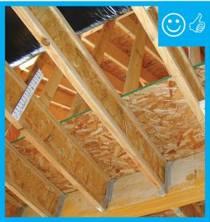 Right – HVAC platform installed to allow for proper insulation depth