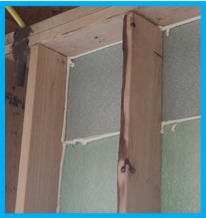 Insulated sheathing has been taped and sealed at seams
