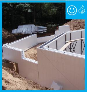 Right – ICFs are being installed to create a continuous air and thermal boundary