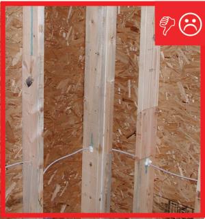 Wrong – Framing does not allow corner to be insulated