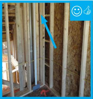 Right – Gap in framing will allow corner to be filled with insulation